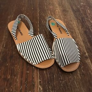 striped open toe sandals